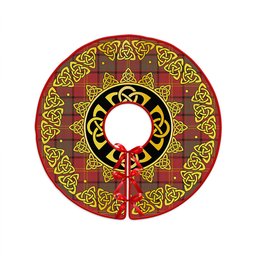 ScotsTee Shop Scottish Kirk Weathered Clan Crest Tartan Christmas Tree Skirt Golden Celtic Heritage