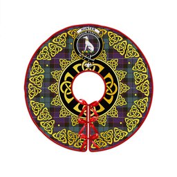 ScotsTee Shop Scottish Hunter Weathered Clan Crest Tartan Christmas Tree Skirt Golden Celtic Heritage