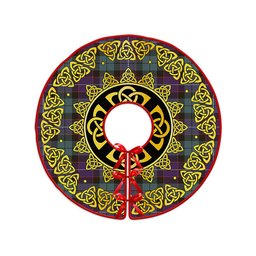 ScotsTee Shop Scottish Hunter Weathered Clan Crest Tartan Christmas Tree Skirt Golden Celtic Heritage