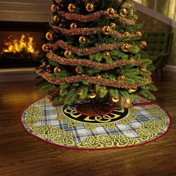 ScotsTee Shop Scottish Haney Weathered Clan Crest Tartan Christmas Tree Skirt Golden Celtic Heritage