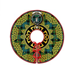 ScotsTee Shop Scottish Gunn Ancient Clan Crest Tartan Christmas Tree Skirt Golden Celtic Heritage