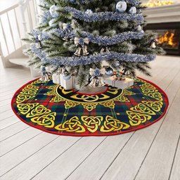 ScotsTee Shop Scottish Harvey Modern Clan Crest Tartan Christmas Tree Skirt Golden Celtic Heritage