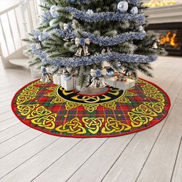 ScotsTee Shop Scottish Innes Clan Crest Tartan Christmas Tree Skirt Golden Celtic Heritage