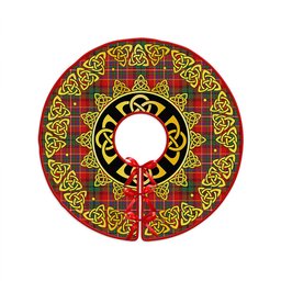 ScotsTee Shop Scottish Innes Clan Crest Tartan Christmas Tree Skirt Golden Celtic Heritage