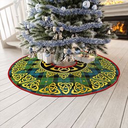 ScotsTee Shop Scottish Hogarth Ancient Clan Crest Tartan Christmas Tree Skirt Golden Celtic Heritage