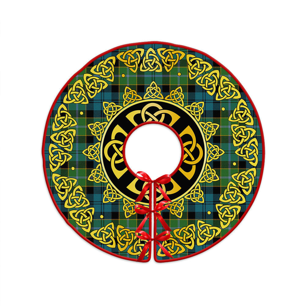 ScotsTee Shop Scottish Hogarth Ancient Clan Crest Tartan Christmas Tree Skirt Golden Celtic Heritage