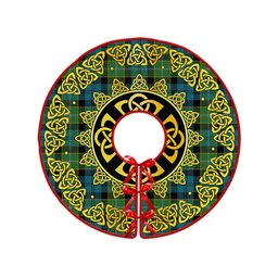 ScotsTee Shop Scottish Hogarth Ancient Clan Crest Tartan Christmas Tree Skirt Golden Celtic Heritage