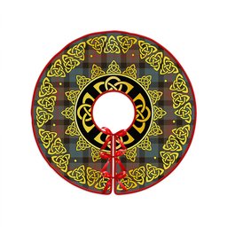 ScotsTee Shop Scottish Gunn Weathered Clan Crest Tartan Christmas Tree Skirt Golden Celtic Heritage