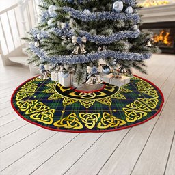 ScotsTee Shop Scottish MacAinsh Modern Clan Crest Tartan Christmas Tree Skirt Golden Celtic Heritage