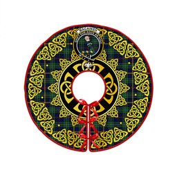 ScotsTee Shop Scottish MacAinsh Modern Clan Crest Tartan Christmas Tree Skirt Golden Celtic Heritage