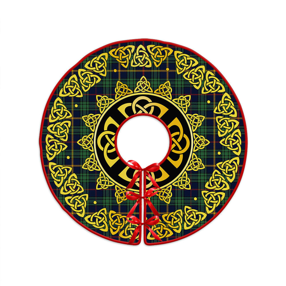ScotsTee Shop Scottish MacAinsh Modern Clan Crest Tartan Christmas Tree Skirt Golden Celtic Heritage