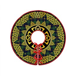 ScotsTee Shop Scottish MacAinsh Modern Clan Crest Tartan Christmas Tree Skirt Golden Celtic Heritage