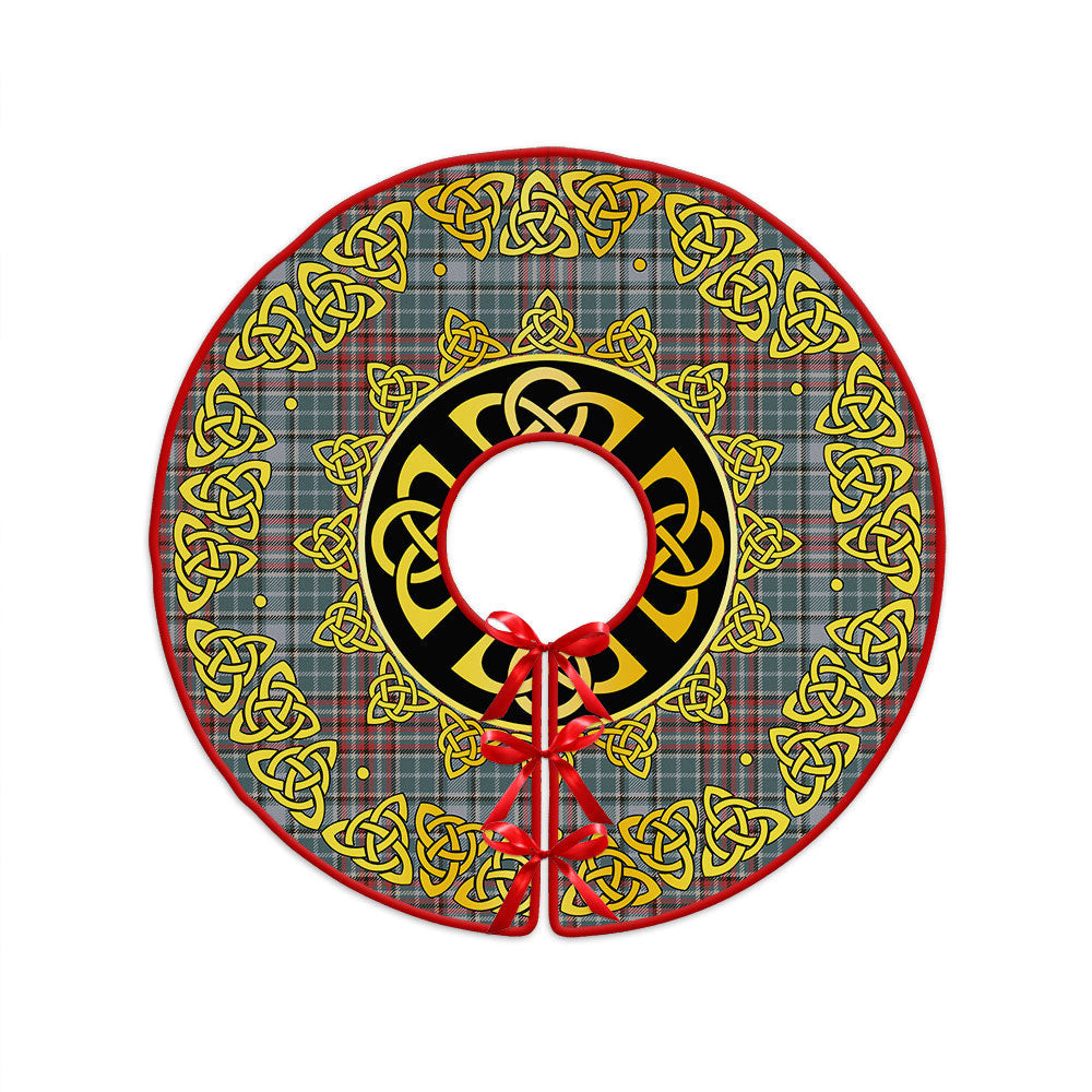 ScotsTee Shop Scottish Gayre Weathered Clan Crest Tartan Christmas Tree Skirt Golden Celtic Heritage