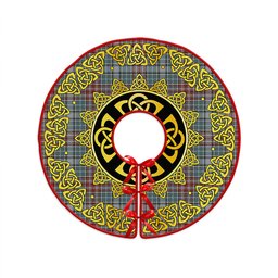 ScotsTee Shop Scottish Gayre Weathered Clan Crest Tartan Christmas Tree Skirt Golden Celtic Heritage