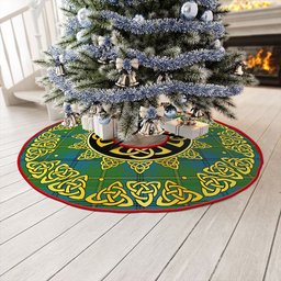 ScotsTee Shop Scottish Johnstone (Johnson) Ancient Clan Crest Tartan Christmas Tree Skirt Golden Celtic Heritage