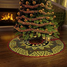 ScotsTee Shop Scottish Gray Clan Crest Tartan Christmas Tree Skirt Golden Celtic Heritage