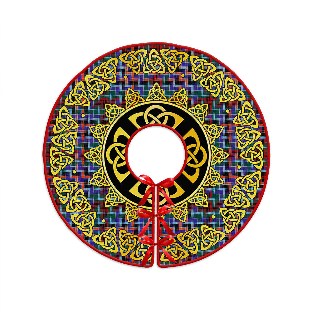 ScotsTee Shop Scottish Huntly Modern Clan Crest Tartan Christmas Tree Skirt Golden Celtic Heritage