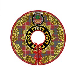 ScotsTee Shop Scottish Hamilton Weathered Clan Crest Tartan Christmas Tree Skirt Golden Celtic Heritage
