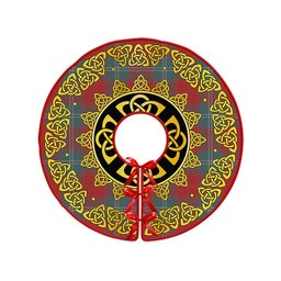 ScotsTee Shop Scottish Lennox Weathered Clan Crest Tartan Christmas Tree Skirt Golden Celtic Heritage