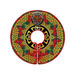 ScotsTee Shop Scottish Hutcheson Modern Clan Crest Tartan Christmas Tree Skirt Golden Celtic Heritage