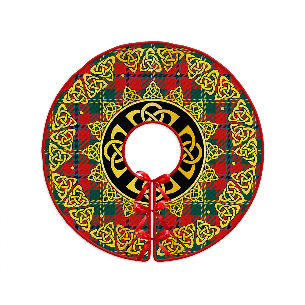 ScotsTee Shop Scottish Hutcheson Modern Clan Crest Tartan Christmas Tree Skirt Golden Celtic Heritage