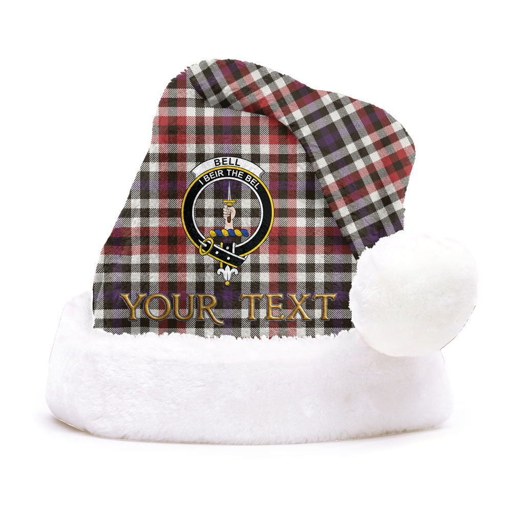 ScotsTee Shop Scottish Bell Border (Bell Southern Bell) Weathered Clan Badge Tartan Plush Christmas Hat