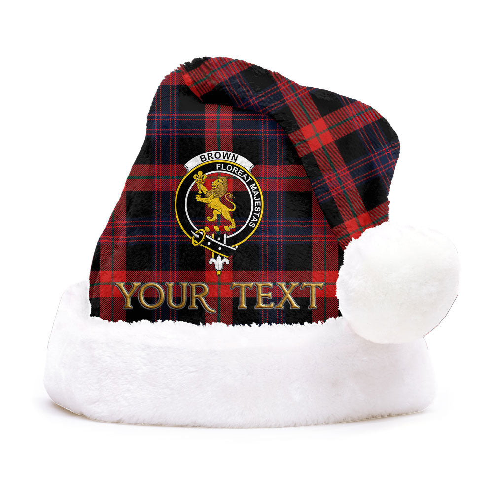 ScotsTee Shop Scottish Brown (Broun) Modern Clan Badge Tartan Plush Christmas Hat