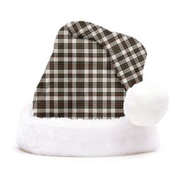 ScotsTee Shop Scottish Brodie Black & White Weathered Clan Badge Tartan Plush Christmas Hat