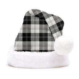 ScotsTee Shop Scottish Erskine Black & White Clan Badge Tartan Plush Christmas Hat