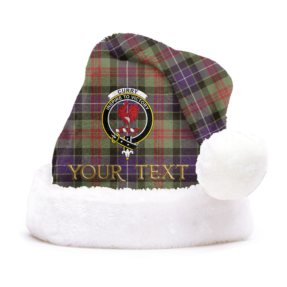 ScotsTee Shop Scottish Curry (Currie) Weathered Clan Badge Tartan Plush Christmas Hat