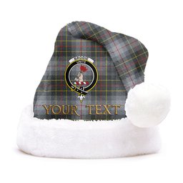 ScotsTee Shop Scottish Brodie Silver (Brodie Muted) Modern Clan Badge Tartan Plush Christmas Hat