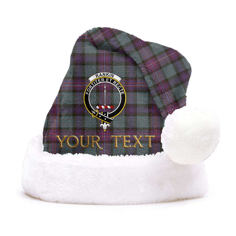ScotsTee Shop Scottish Rankin (Dalgliesh) Weathered Clan Badge Tartan Plush Christmas Hat