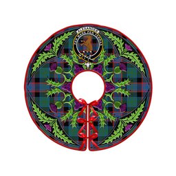 ScotsTee Shop Scottish Alexander Hunting Ancient Clan Crest Tartan Christmas Tree Skirt Scottish Thistle Design