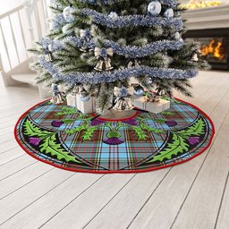 ScotsTee Shop Scottish Anderson Ancient Clan Crest Tartan Christmas Tree Skirt Scottish Thistle Design