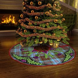 ScotsTee Shop Scottish Anderson Ancient Clan Crest Tartan Christmas Tree Skirt Scottish Thistle Design
