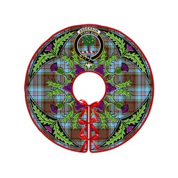 ScotsTee Shop Scottish Anderson Ancient Clan Crest Tartan Christmas Tree Skirt Scottish Thistle Design
