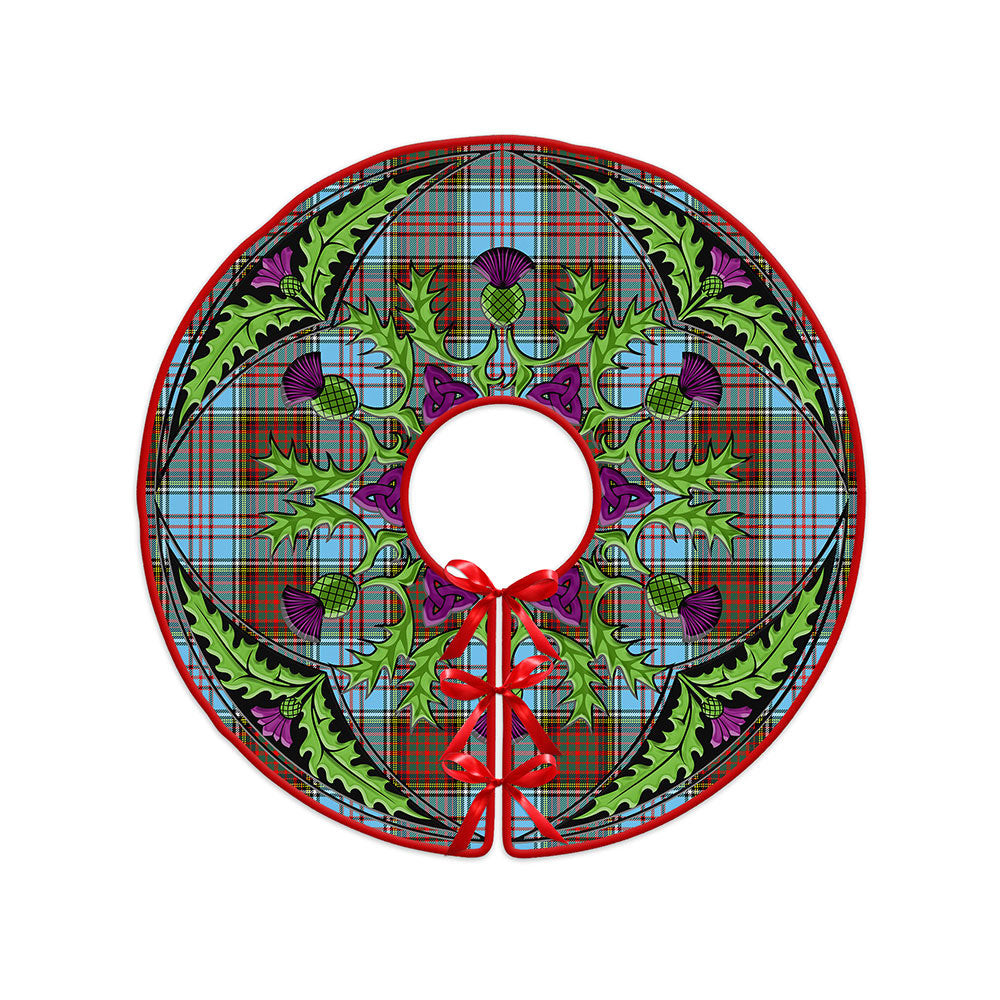 ScotsTee Shop Scottish Anderson Ancient Clan Crest Tartan Christmas Tree Skirt Scottish Thistle Design