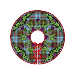ScotsTee Shop Scottish Anderson Ancient Clan Crest Tartan Christmas Tree Skirt Scottish Thistle Design