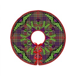 ScotsTee Shop Scottish Beaton Weathered Clan Crest Tartan Christmas Tree Skirt Scottish Thistle Design