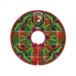 ScotsTee Shop Scottish Brisbane Ancient Clan Crest Tartan Christmas Tree Skirt Scottish Thistle Design