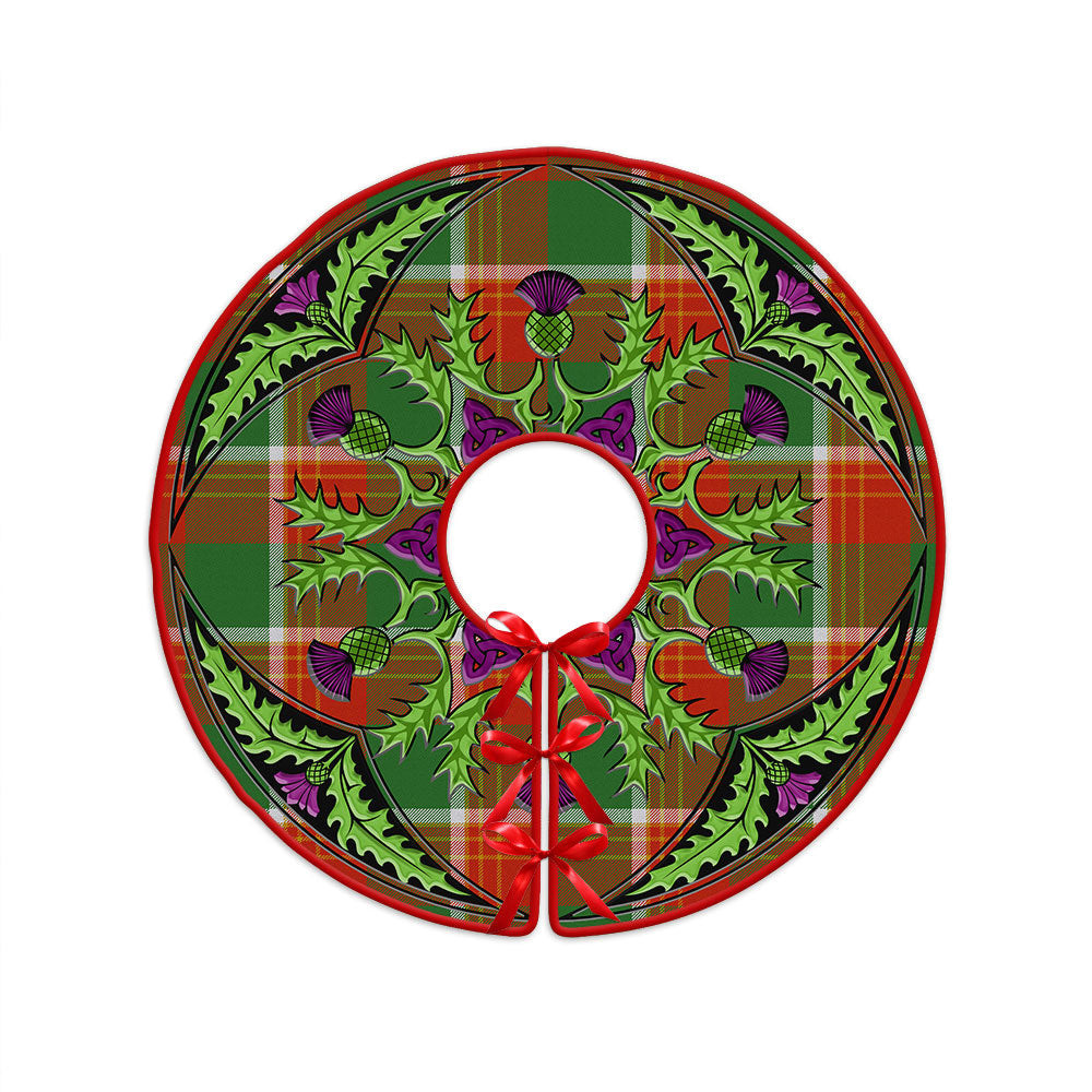 ScotsTee Shop Scottish Brisbane Ancient Clan Crest Tartan Christmas Tree Skirt Scottish Thistle Design