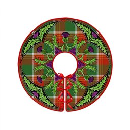 ScotsTee Shop Scottish Brisbane Ancient Clan Crest Tartan Christmas Tree Skirt Scottish Thistle Design