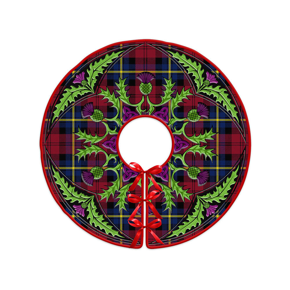 ScotsTee Shop Scottish Aitken Modern Clan Crest Tartan Christmas Tree Skirt Scottish Thistle Design