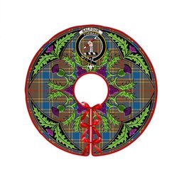 ScotsTee Shop Scottish Balfour Ancient Clan Crest Tartan Christmas Tree Skirt Scottish Thistle Design