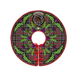 ScotsTee Shop Scottish Borthwick Weathered Clan Crest Tartan Christmas Tree Skirt Scottish Thistle Design