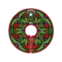 ScotsTee Shop Scottish Blackstock Hunting Ancient Clan Crest Tartan Christmas Tree Skirt Scottish Thistle Design