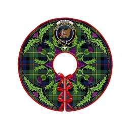 ScotsTee Shop Scottish Baillie Modern Clan Crest Tartan Christmas Tree Skirt Scottish Thistle Design