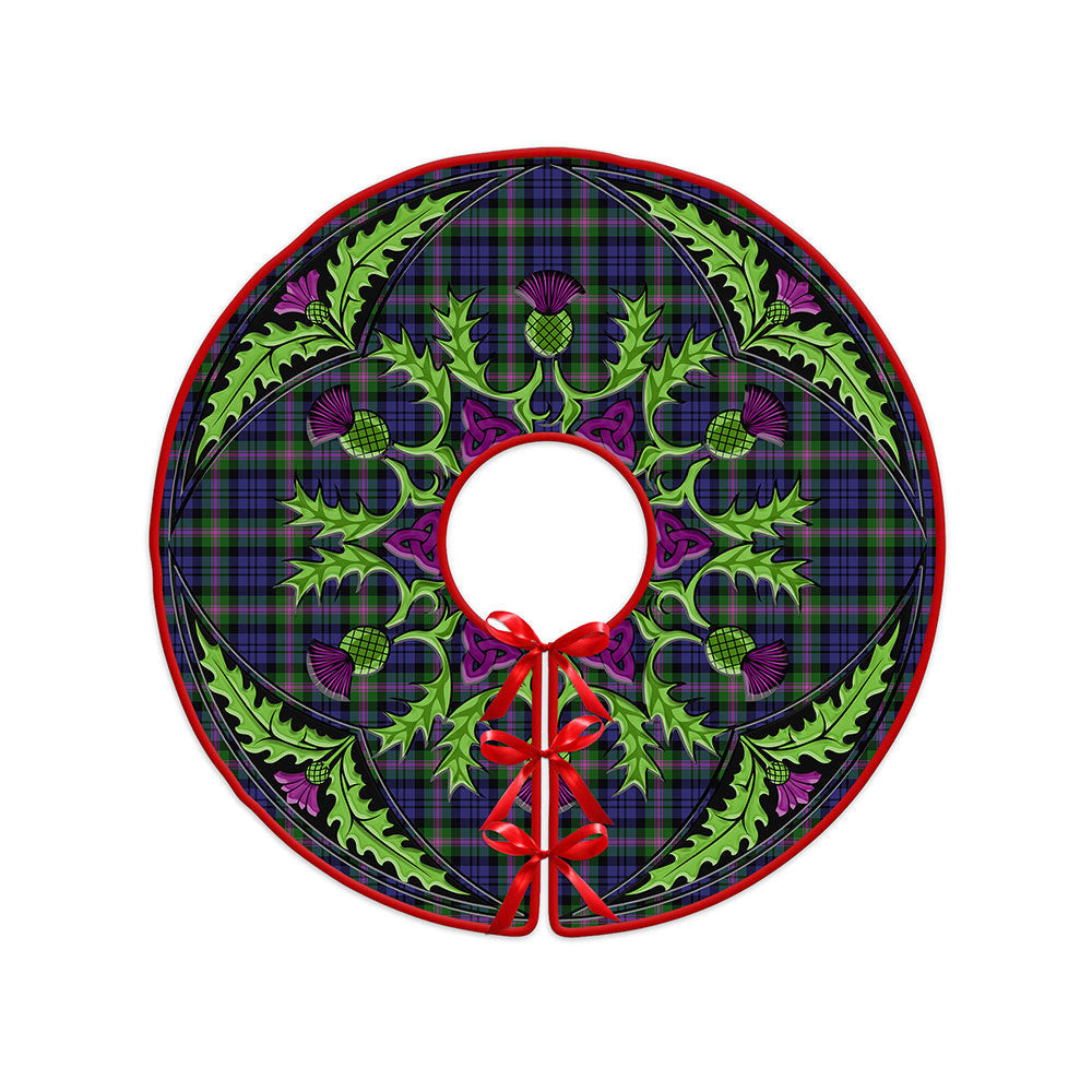 ScotsTee Shop Scottish Baird Modern Clan Crest Tartan Christmas Tree Skirt Scottish Thistle Design