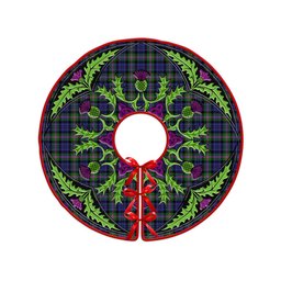 ScotsTee Shop Scottish Baird Modern Clan Crest Tartan Christmas Tree Skirt Scottish Thistle Design