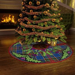 ScotsTee Shop Scottish Beattie Modern Clan Crest Tartan Christmas Tree Skirt Scottish Thistle Design